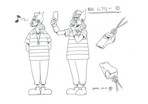 Davy Back Long Ring Long Land Island Referee And Whistle Model Sheet Character Design