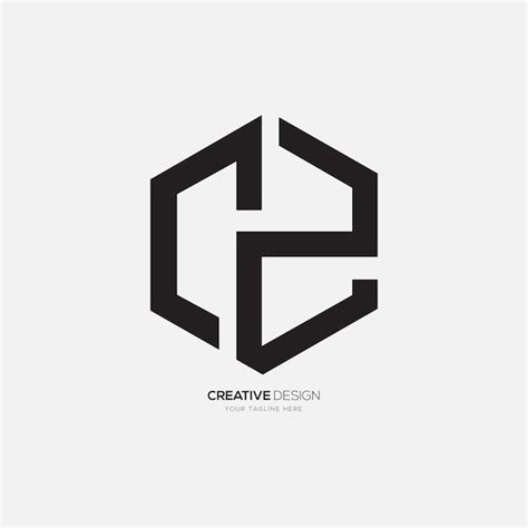 Premium Vector Unique Hexagonal Letter Cz Or Zc Creative Concept