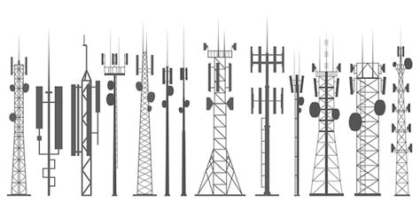 Conjunto De Torres M Veis Rede De Internet Antenas De R Dio E