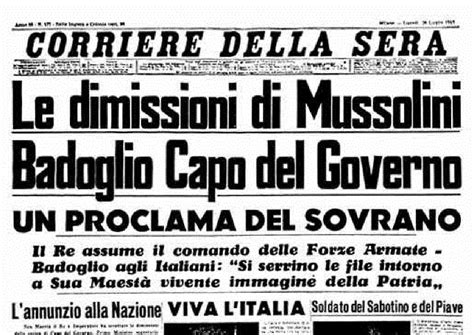 Il Luglio Il Giorno Della Caduta Del Regime Fascista In Italia