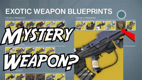 Destiny Mystery Exotic Weapon In The Blueprints Patched Youtube