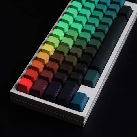 side print gradient rainbow theme keycap set