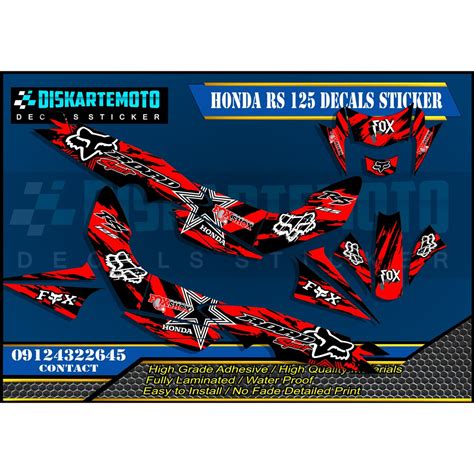 Honda Rs Decals Sticker Lazada Ph