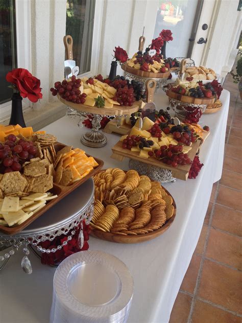 Cheese And Cracker Display For Wedding Appetizers