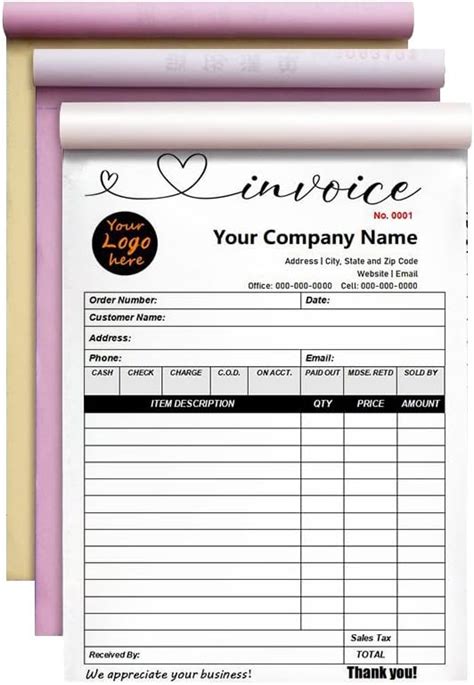 Amazon Custom Sales Invoice Custom Part Invoice Custom Sales