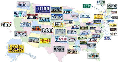 United States Map License Plates