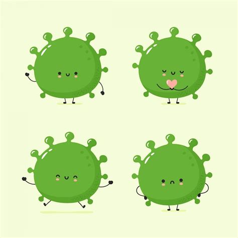 Premium Vector Set Of Cute Happy And Sad Probiotic