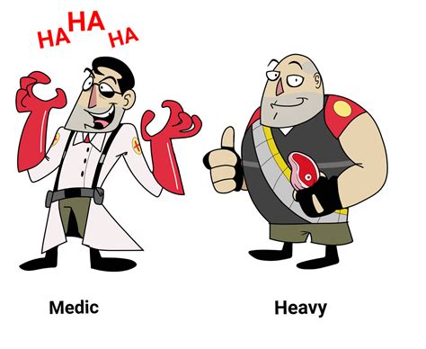 Medic And Heavy Cartoon Designs by Basilisk2002 on DeviantArt