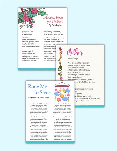 3 Free Printable Short Poems for Moms