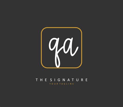 Q A QA Initial letter handwriting and signature logo. A concept ...