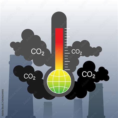 Carbon dioxide emitted from industrial chimneys. CO2 emission causing ...