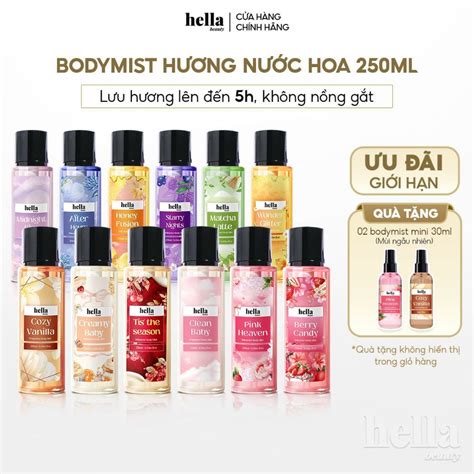 xit thom body mist huong nuoc hoa hella beauty ml luu huong lauan