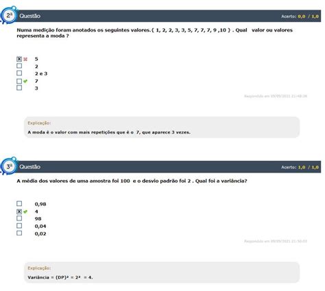 Simulado An Lise Estat Stica Est Cio Ead Gabarito An Lise