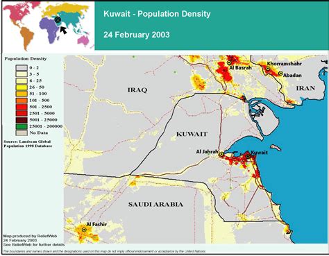 Kuwait: Population Density - Kuwait | ReliefWeb