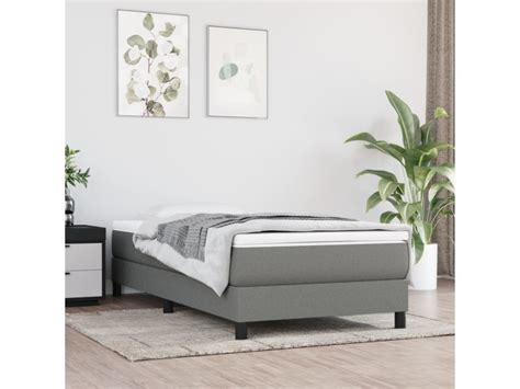 Vidaxl Sommier Ressorts De Lit Gris Fonc X Cm Tissu Conforama