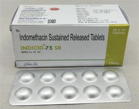 Indomethacin 25 Mg Tablet at ₹ 107.8/stripe | Indomethacin Capsules in ...