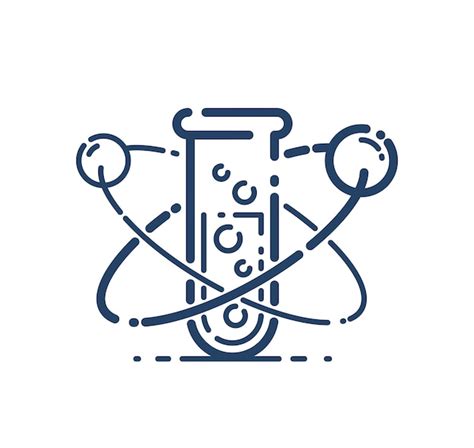 Premium Vector Test Tube And Atom Vector Simple Linear Icon Science Chemistry And Medicine