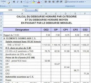 Tableau Excel Déboursé Chantier