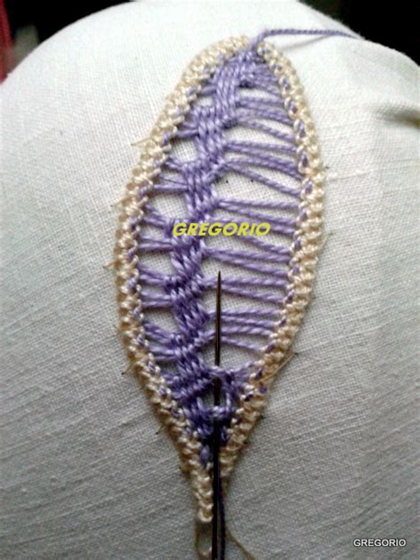 Macrame Rumeno Point Lace Punto Di Ricamo Foglia