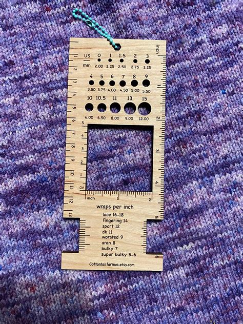 Knitting tool Needle Gauge Swatch Gauge Knitting ruler WPI | Etsy