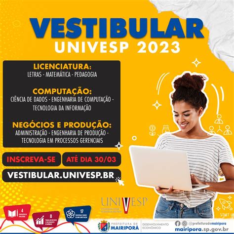 Univesp está inscrições abertas para Vestibular 2023 Jornal