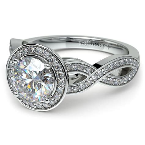 Infinity Diamond Engagement Ring In White Gold