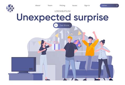 Unexpected surprise landing page with header 1434316 Vector Art at Vecteezy