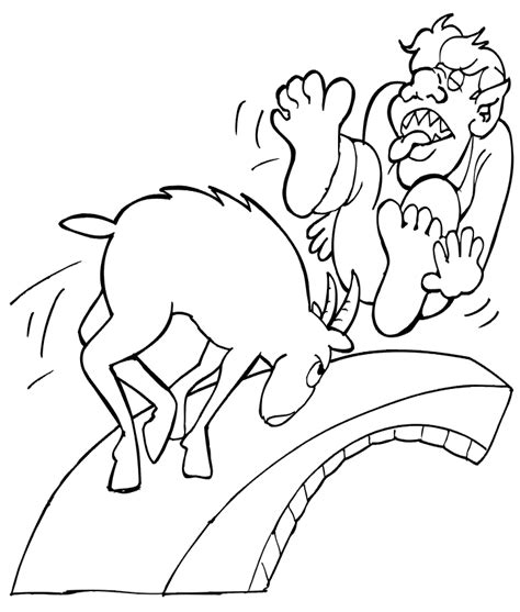 Three Billy Goats Gruff Coloring Clip Art Library