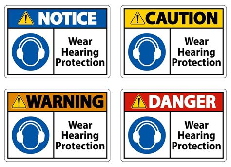 Wear hearing protection sign on white background 2758687 Vector Art at ...