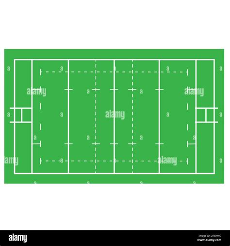 Rugby field icon. Rugby field with marking from top view. Green Rugby ...