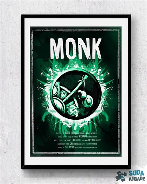 World Of Warcraft Monk Class Symbol Printposter By Sodaarcade