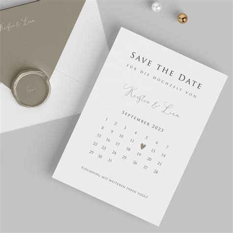 Save The Date Karte Kalender Moderne Save The Date Karte Druckbar