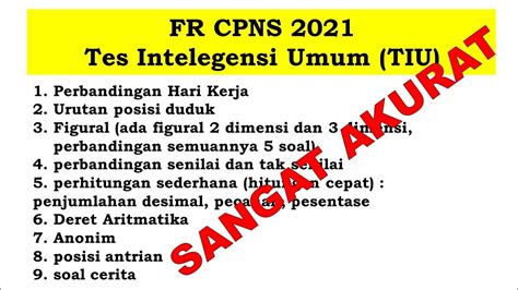 FR HARI INI SANGAT AKURAT PEMBAHASAN SOAL TIU CPNS 2021 YouTube