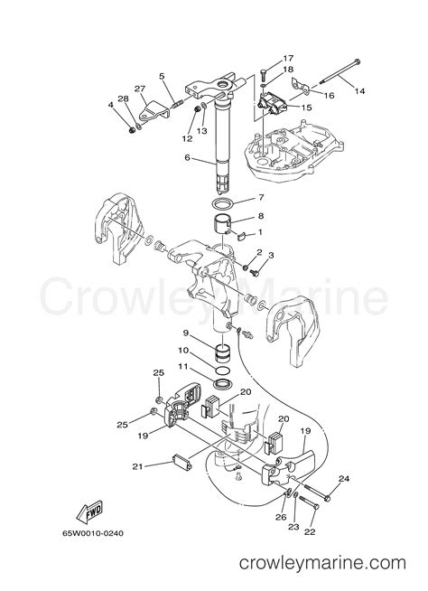 BRACKET 3 2004 Outboard 25hp F25ELHC Crowley Marine