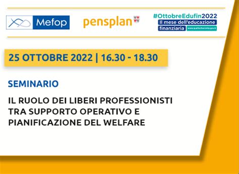 Il Seminario Mefop Pensplan Nel Mese Delleducazione Finanziaria