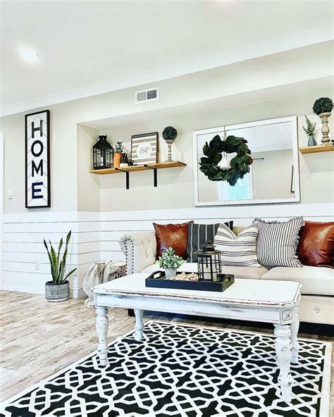 Black and White Farmhouse Living Room Décor Ideas - Soul & Lane