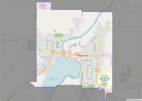 Map of Princeton city, Wisconsin - Thong Thai Real