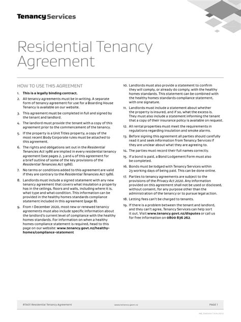 Residential Tenancy Agreement: Key Requirements and Responsibilities ...