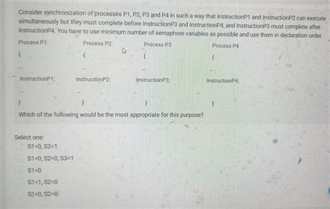 Solved Consider Synchronization Of Processes P1 P2 P3 And