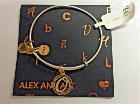 New Alex And Ani Initial O Two Tone Charm Bangle Bracelet Nwt Card Ebay