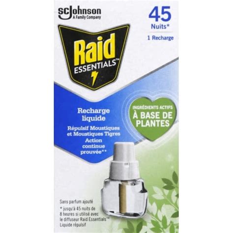 Raid Esential électrique liquide répulsif moustiques 1 recharge 45