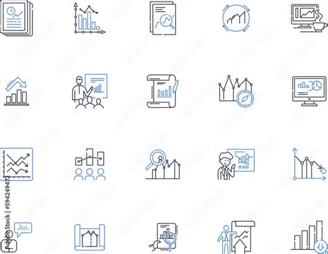 Statistical Methods Line Icons Collection Regression Confidence