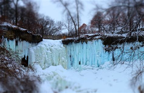 Minnehaha Falls Regional Park in winter