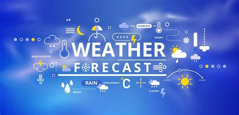 Premium Vector Weather Infographic Line Climate Forecast Banner With