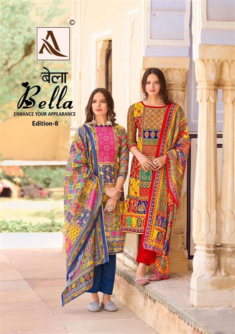 Alok Suit Bella Edition Vol 8 Pure Muslin Designer Salwar Kameez