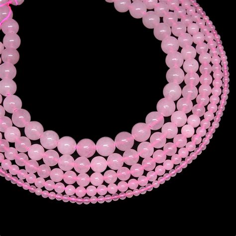 Rose Quartz Beads Round Natural Gemstone Beads Sold By Inch