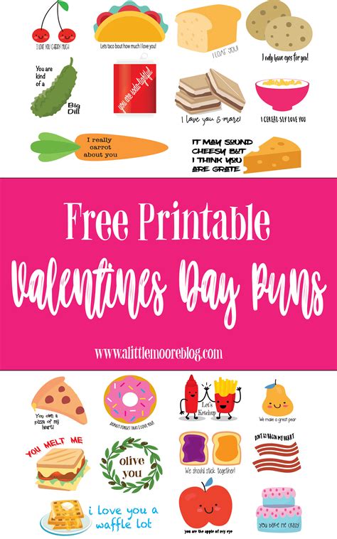 Free Printable Valentines Day Punny Cards to print and share