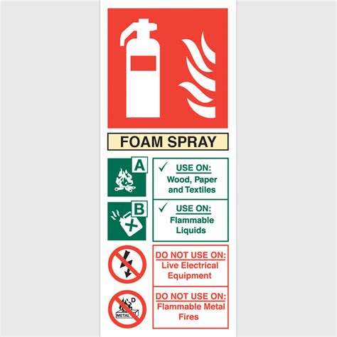 Foam Spray Fire Extinguisher Sign Slater Signs