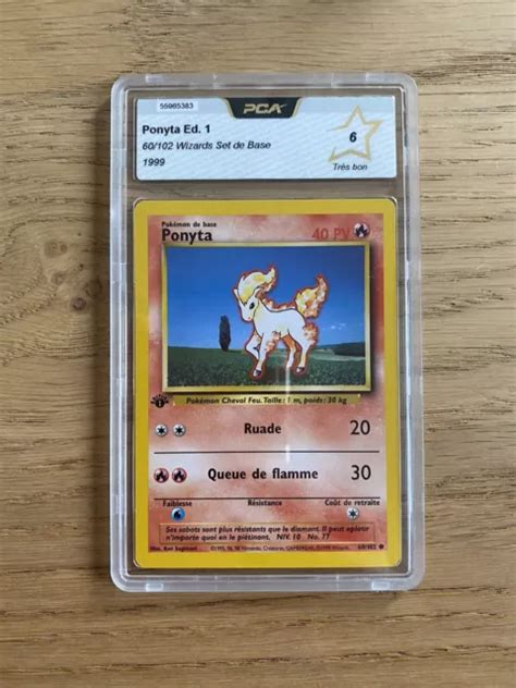 CARTE POKÉMON WIZARDS Set De Base édition 1 Ponyta 60 102 PCA 6 PSA EUR