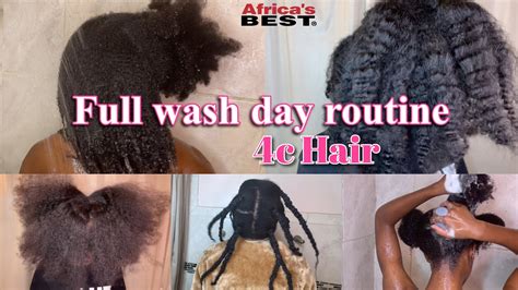 4c Natural Hair Wash Day Routine Start To Finish Ft No Heat BLOW OUT